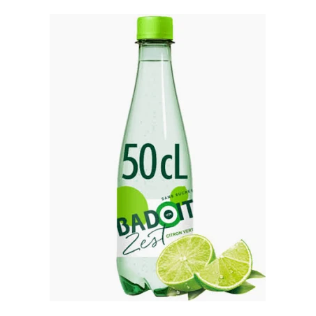 Eau gazeuse Badoit citron vert – Bouteille de 0.5 litre